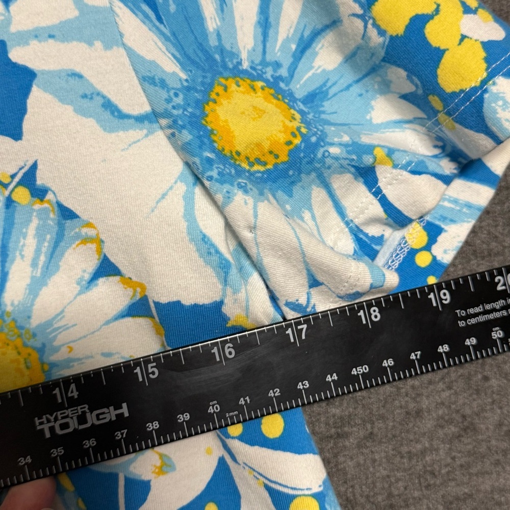 Alfred Dunner Floral Blue Top & Yellow  Capri Pants Set Shirt PS & Capri Size 8 - Picture 7 of 16